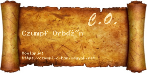 Czumpf Orbán névjegykártya